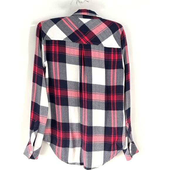 NWOT cozy Button Collared Long Sleeve Women's Pink Rails checkered Hunter shirt - Picture 3 of 7